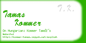 tamas kommer business card